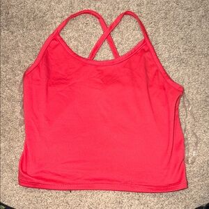 Red Cross-Back Tank Top